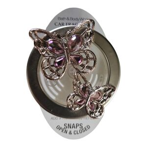 BATH & BODY WORKS PINK  BUTTERFLY SCENTPORTABLE VISOR CLIP FRESHENER HOLDER